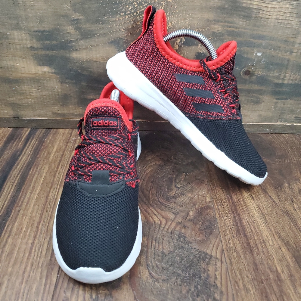 Adidas Lite Racer Rbn Black Red Slip On Sneaker Shoes Youth Kids Boys Sz 1.5